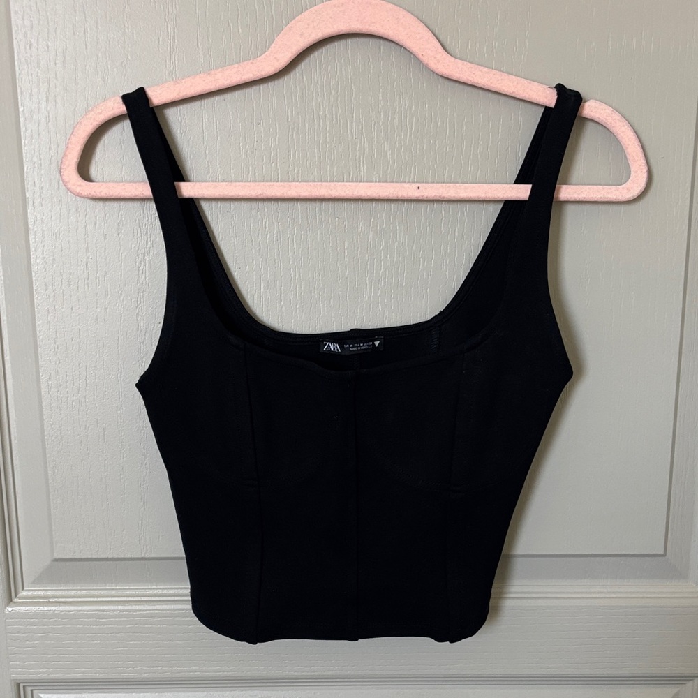 Zara Black Crop Top for Women